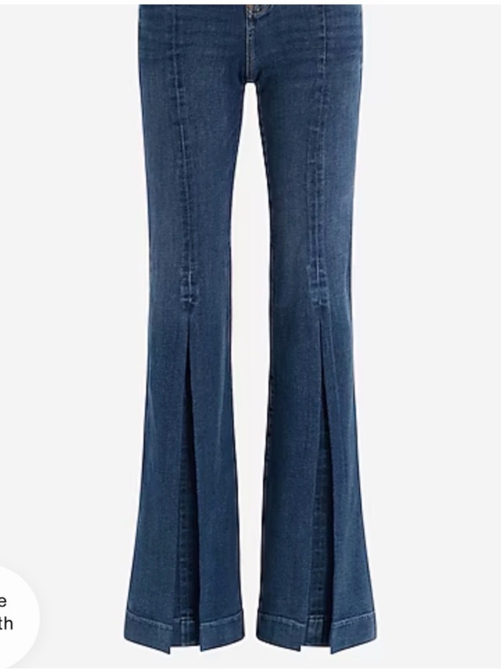 NWT Express Mid Rise Dark Wash Slit Flexx '70s Flare Jeans